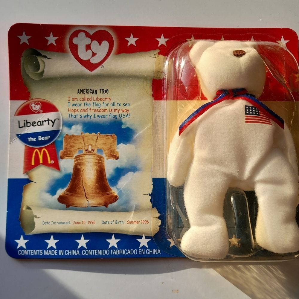 TY Beanie Baby  - Liberty the Bear, American Trio Collection MWMT